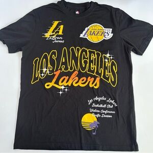 NBA Black and Yellow Los Angeles Lakers Short Sleeve Tee